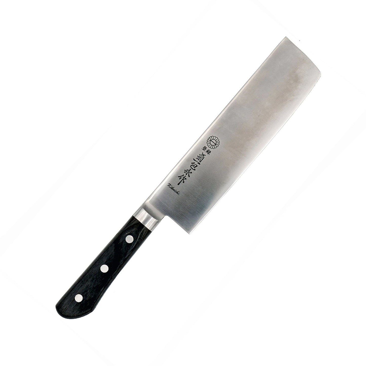 The Kikuichi SEM Series Semi-Stainless Nakiri Knife, a fusion of carbon steel performance and stainless-steel convenience. This high-quality knife is designed for professional chefs and cooking enthusiasts who value exceptional cutting ability and easy maintenance.