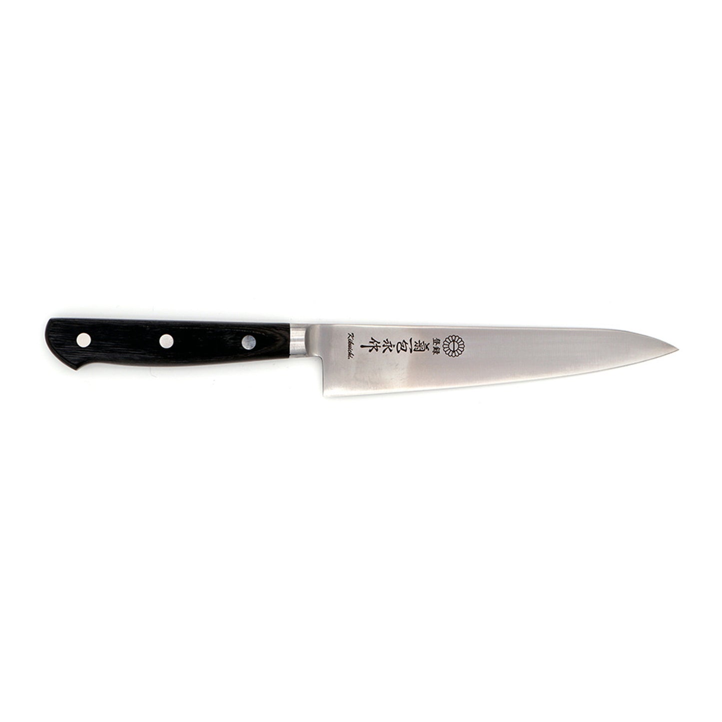 The Kikuichi SEM Series Semi-Stainless Petty Knife is perfect for cooking enthusiasts who appreciate a carbon steel blade edge, while seeking the convenience of stainless-steel maintenance.
